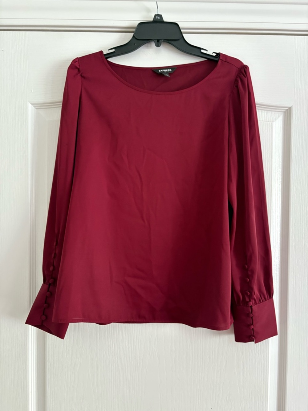 Express Long-Sleeve Blouse in Deep Wine